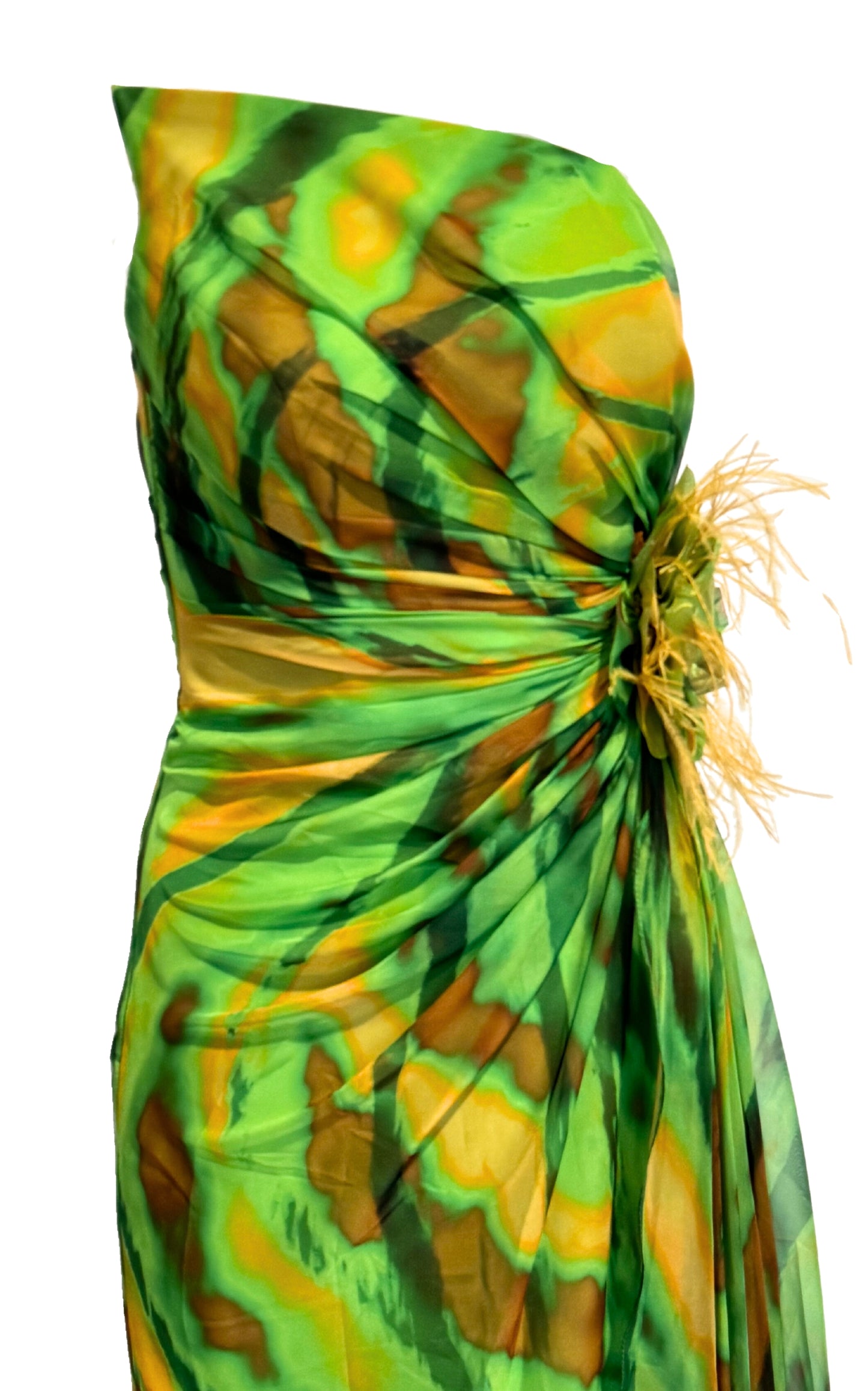 Dekolte Strapless Green Cocktail Party Dress