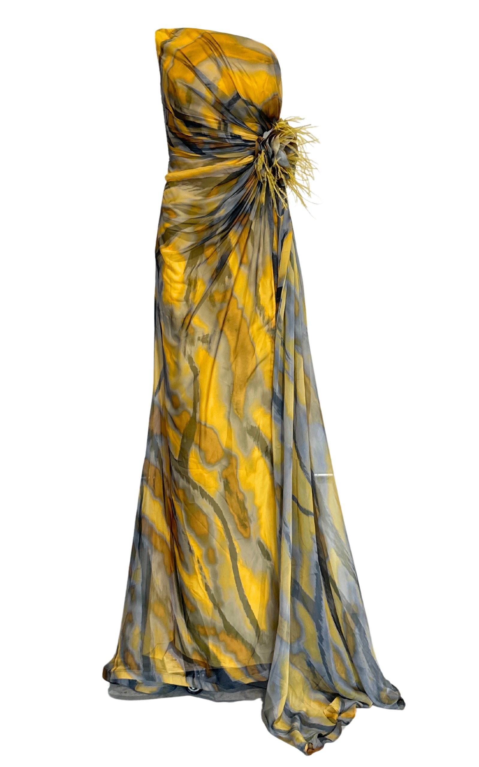 Dekolte Strapless Yellow Cocktail Dress