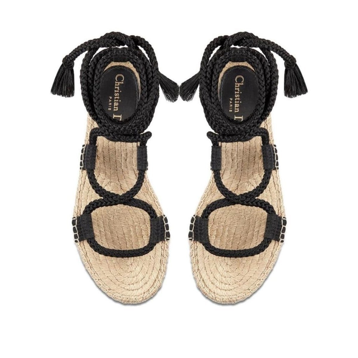 Dior Espadrilles Lace Up Sandals