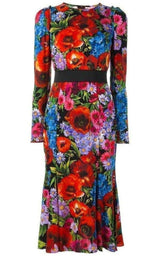 Floral Print Silk Dress Dolce & Gabbana