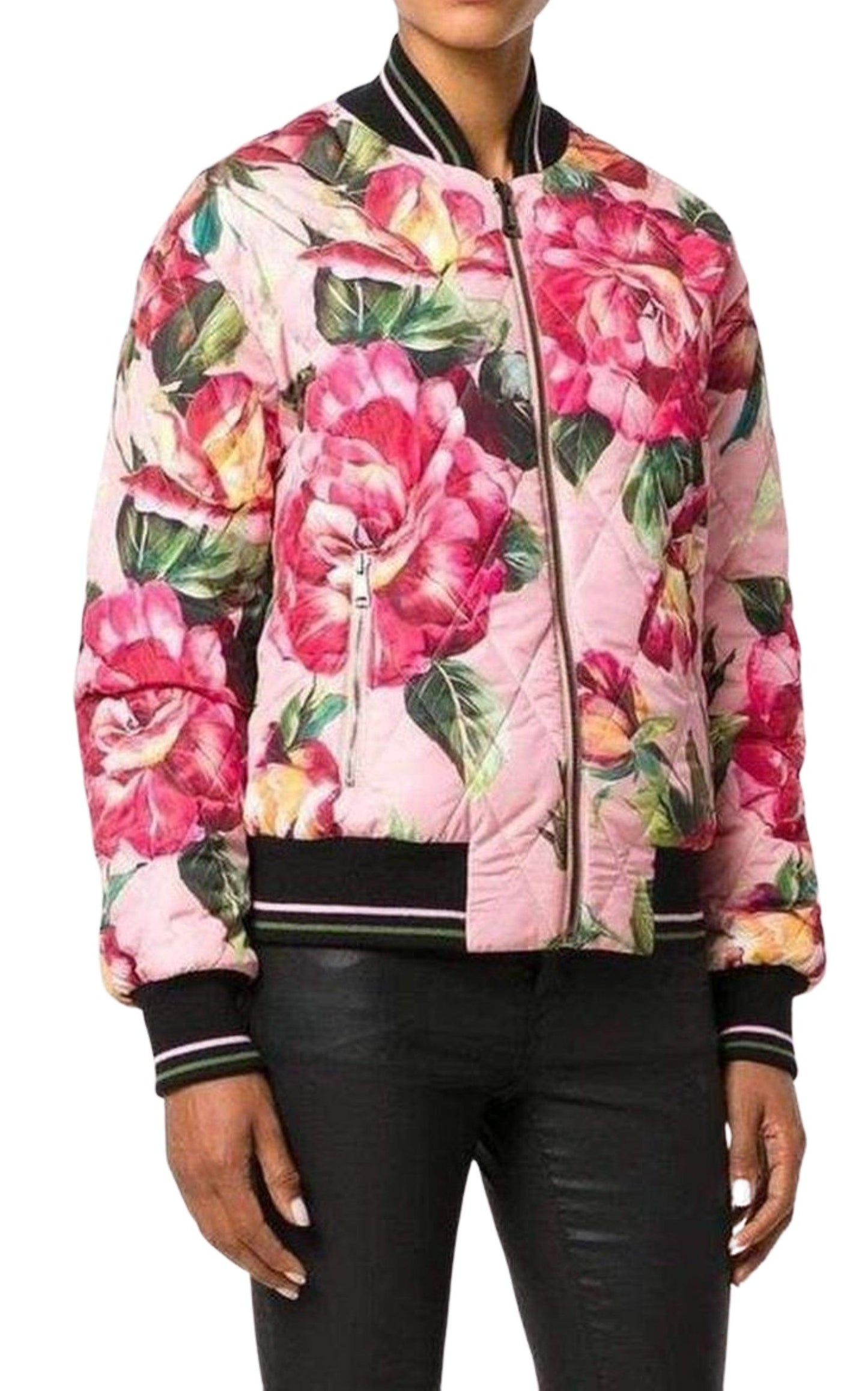 Rose Print Bomber Jacket Dolce & Gabbana