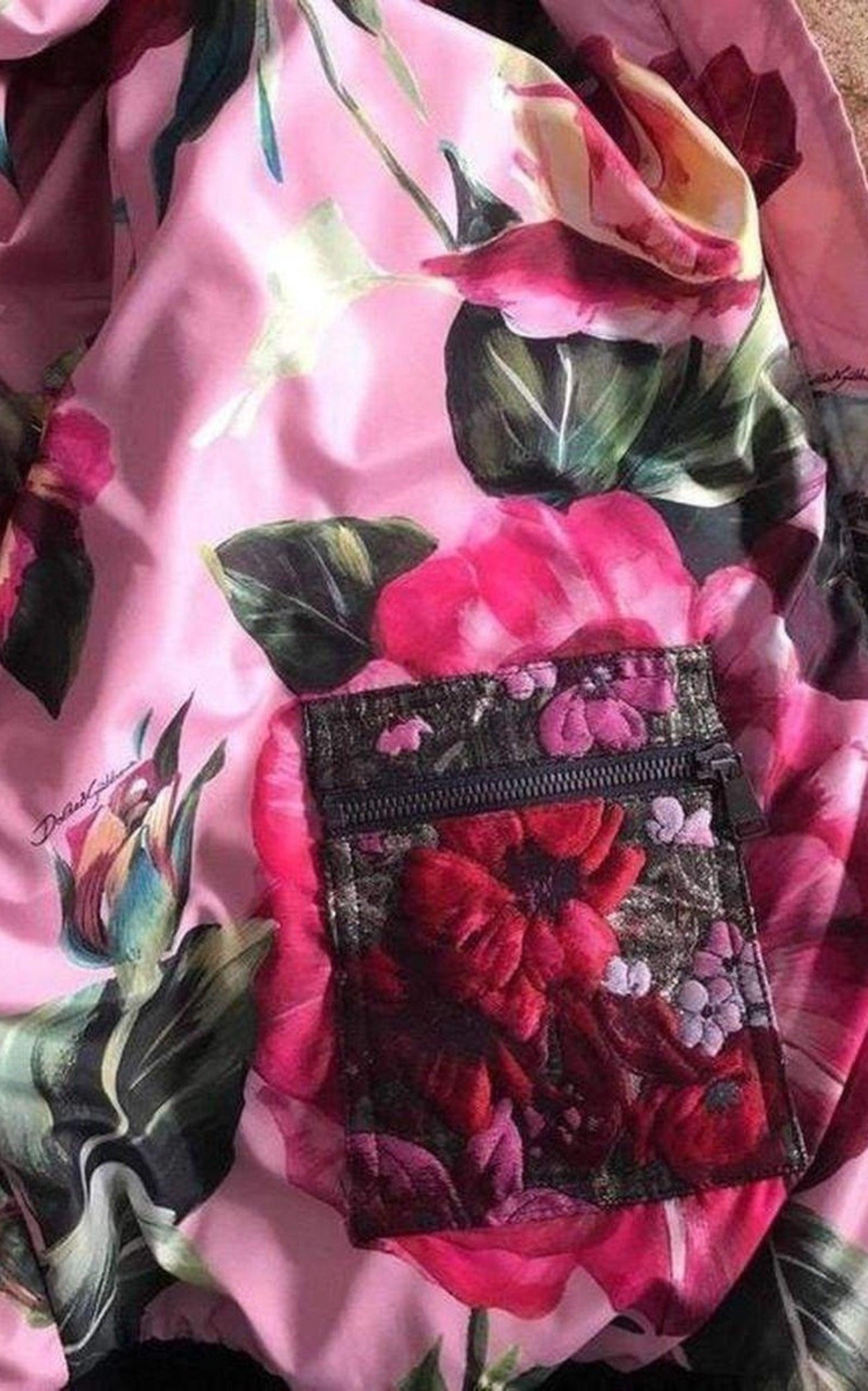 Rose Print Bomber Jacket Dolce & Gabbana