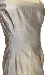 Silver Silk Midi Dress Dolce & Gabbana