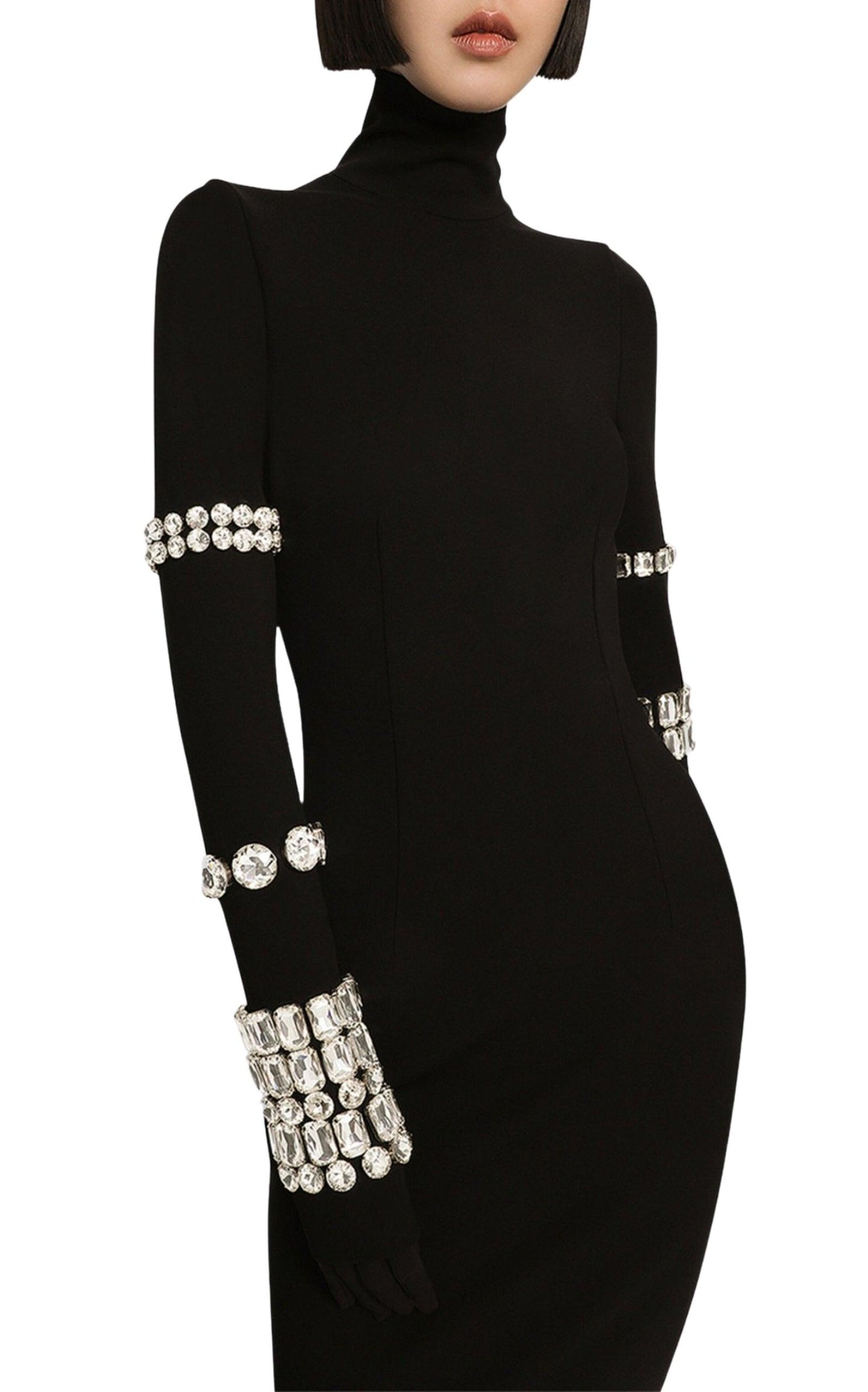 x Kim Kardashian Embellished Stretch-knit Midi Dress Dolce & Gabbana