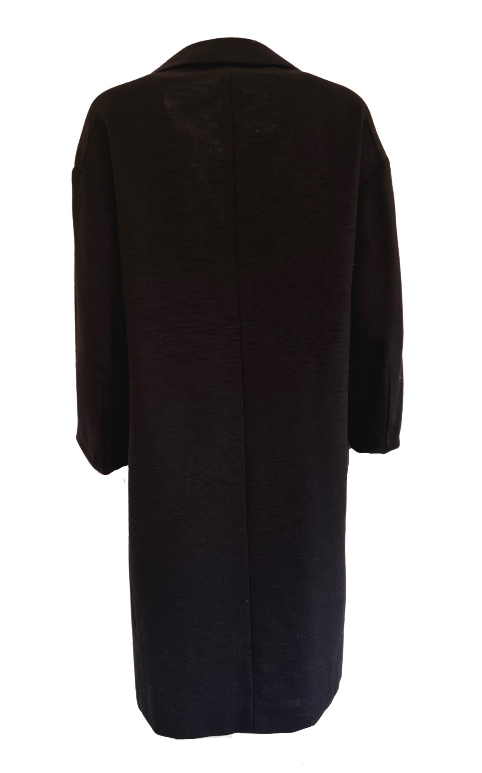 Black Cotton Three-Quarter Coat Dries Van Noten