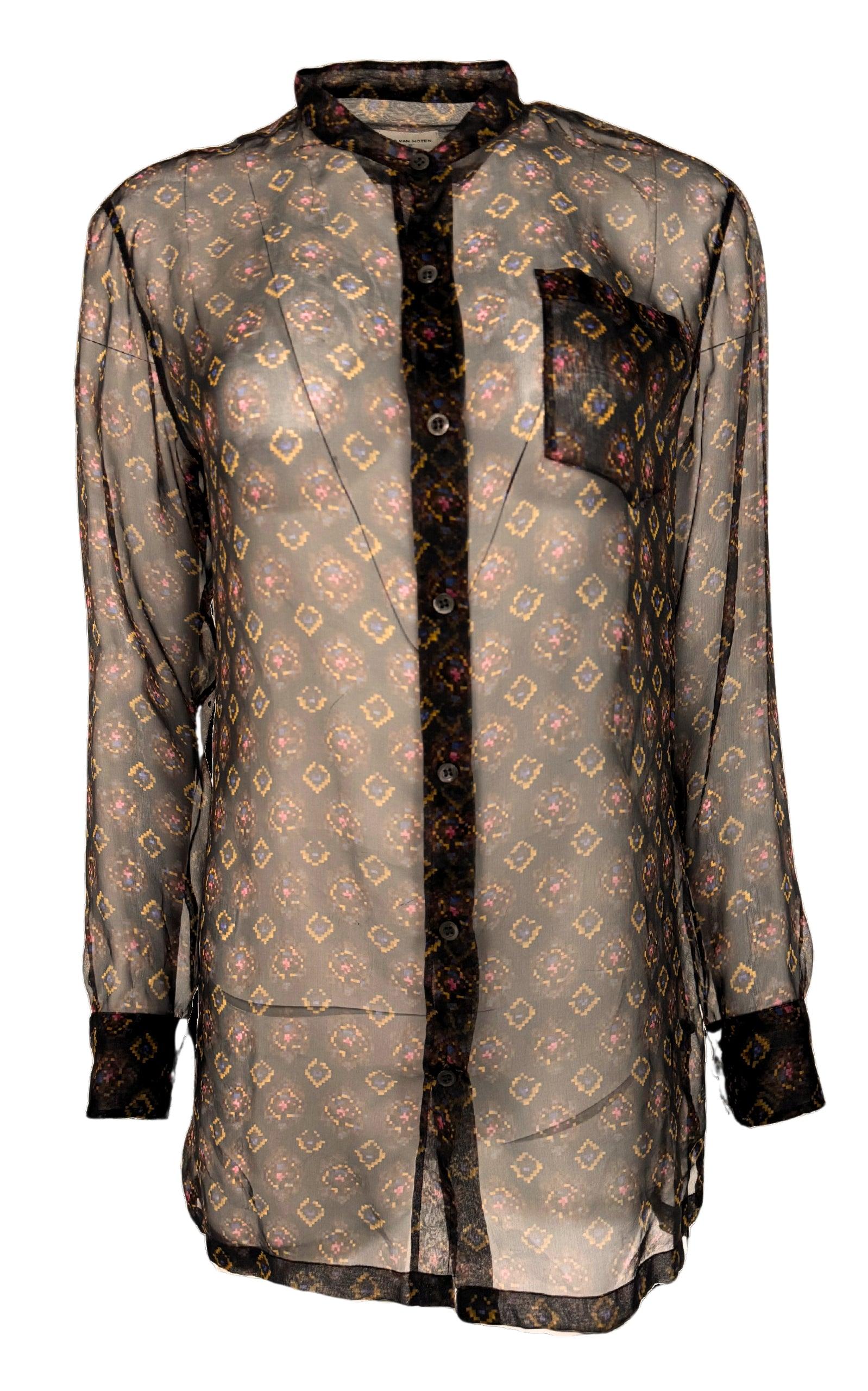 Dries Van Noten Chiffon Tunic Blouse - Runway Catalog