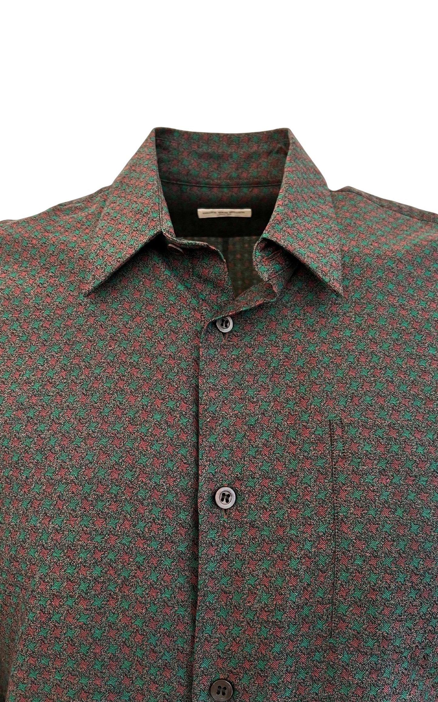 Curley Print Green Cotton Shirt Dries Van Noten