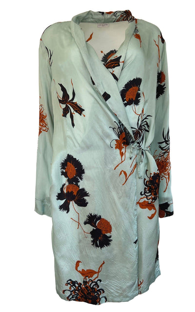 Floral Tie-Front Wrap Dress Dries Van Noten