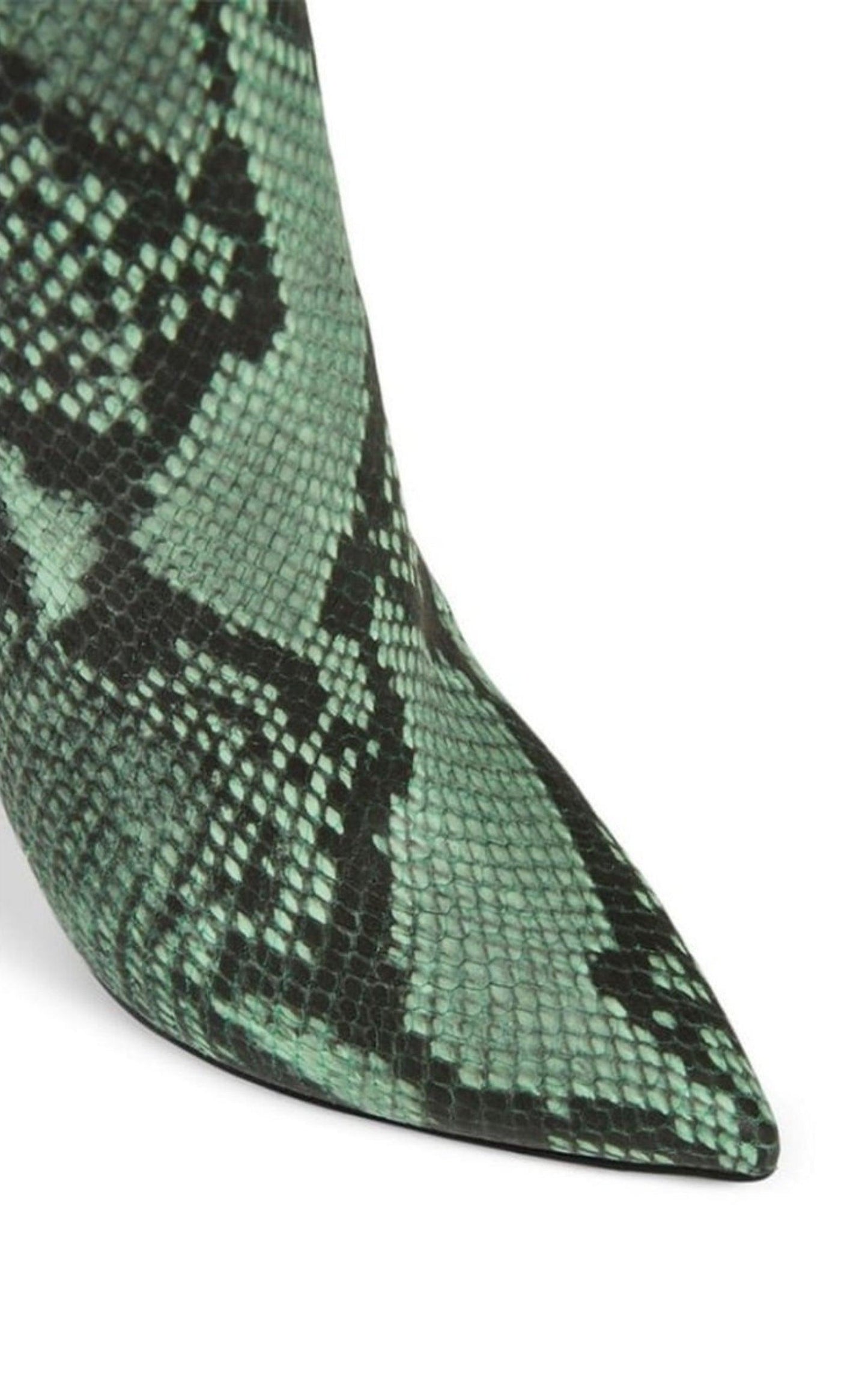 Green 100 Snake Print Leather Boots Dries Van Noten