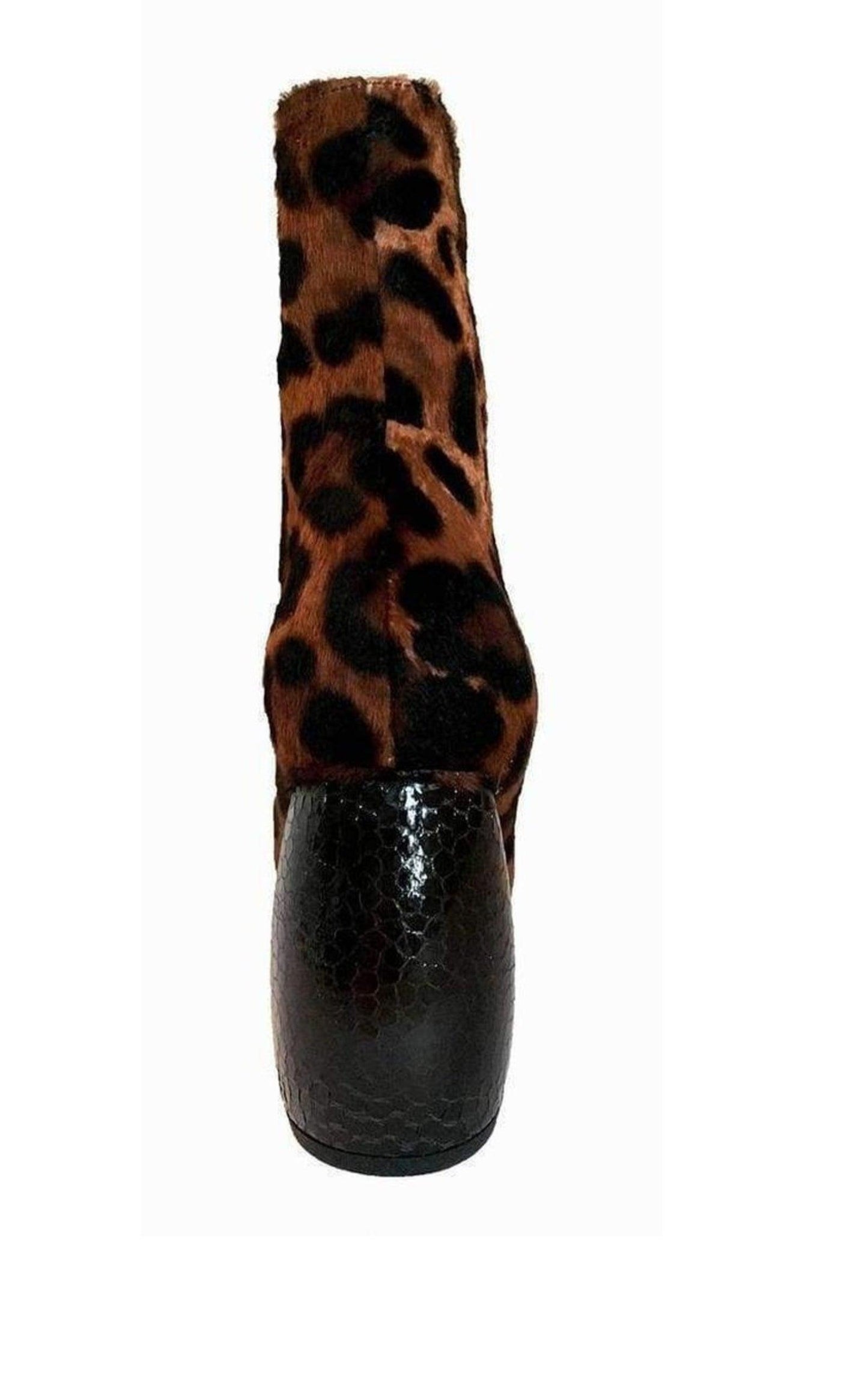 Leopard Calf Leather Boots Dries Van Noten