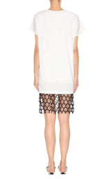 Mesh Lace Cotton Shirt Dress Dries Van Noten