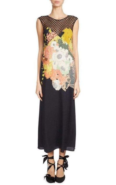 Mesh-Yoke Maxi Dress Dries Van Noten