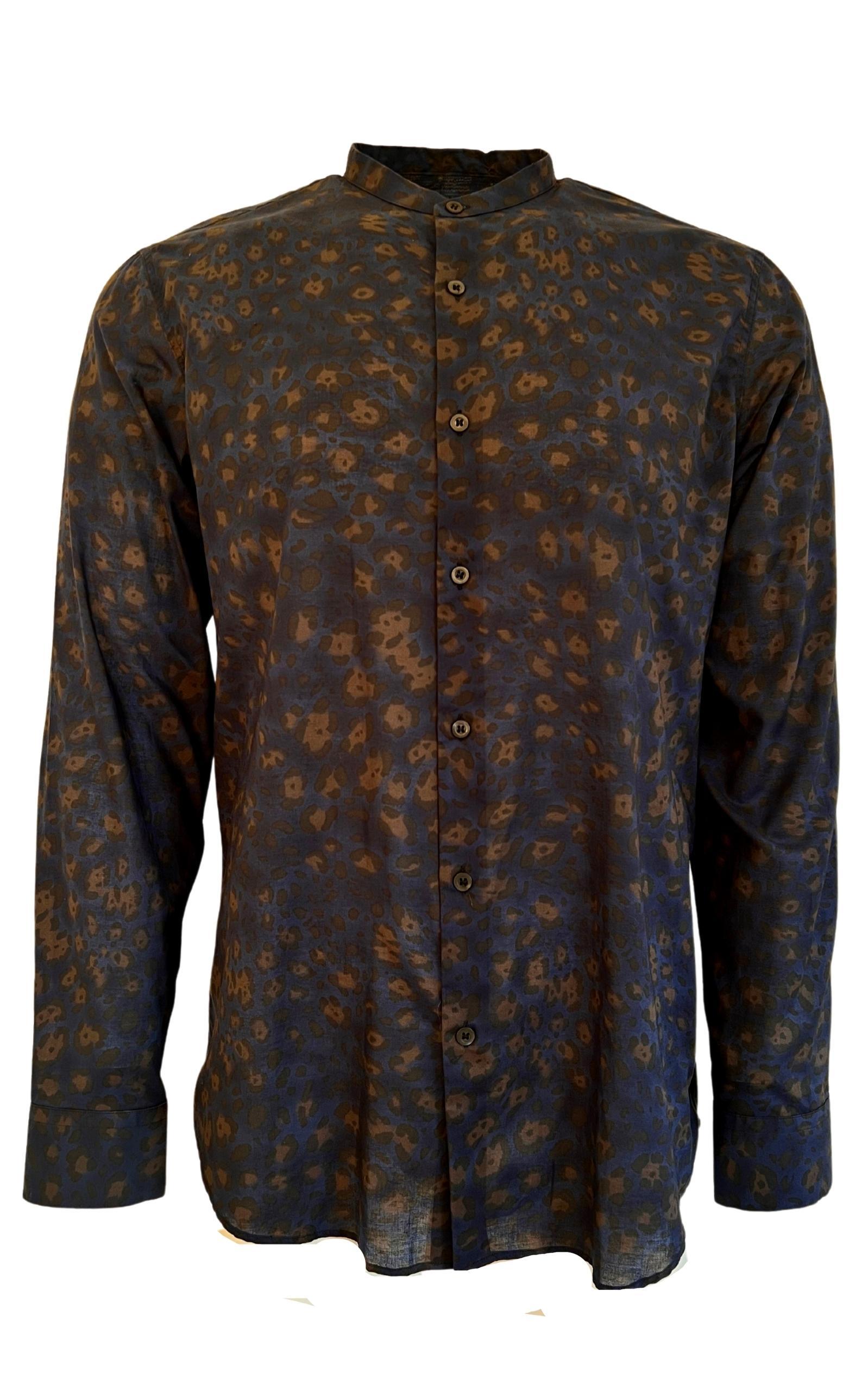 Navy Print Cotton Shirt Dries Van Noten