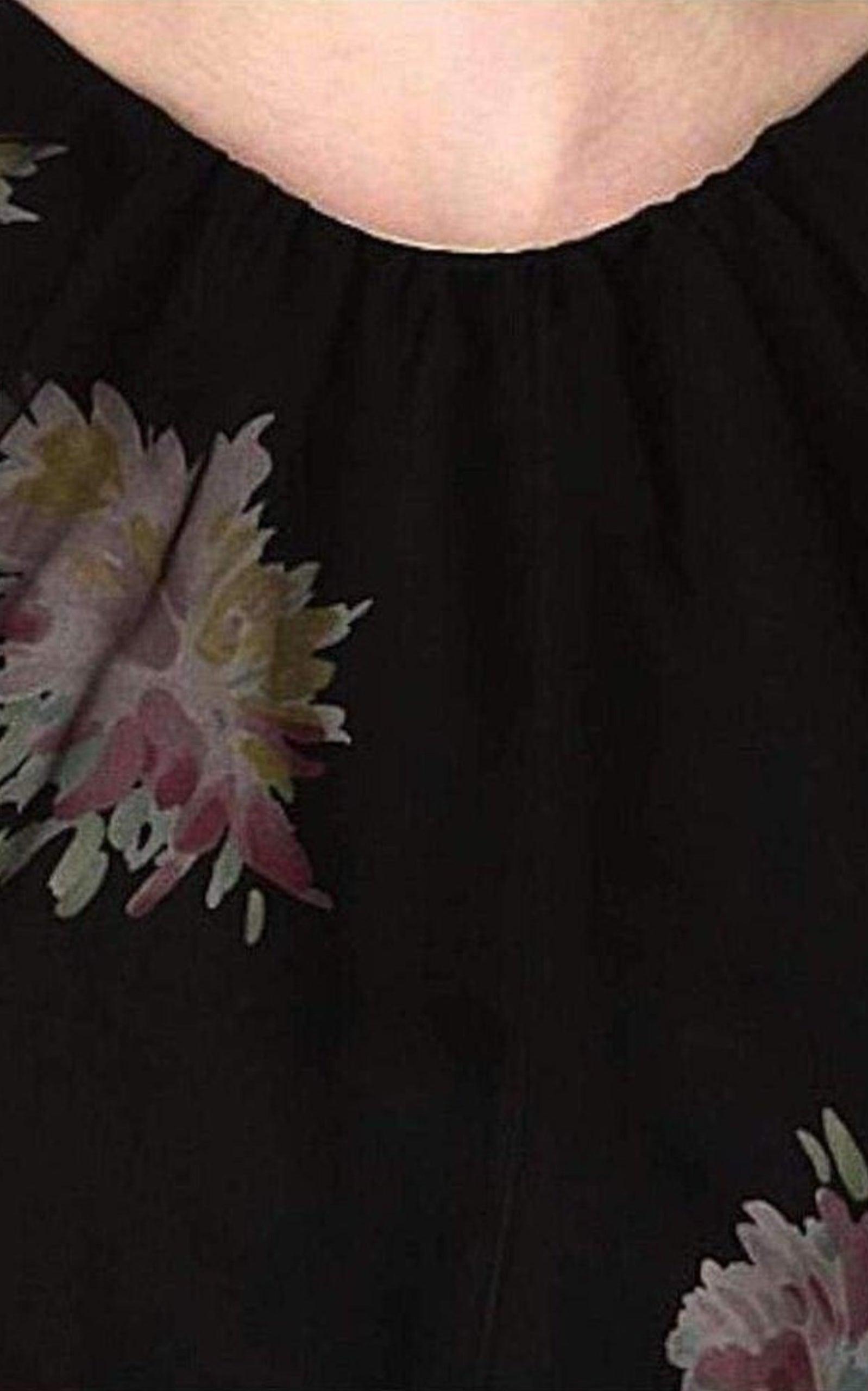 Organza Overlay Floral Silk-blend Dress Dries Van Noten