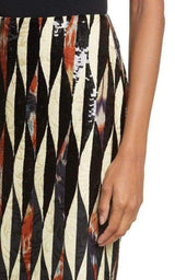 Dries Van Noten Shine Embroidered Ikat Midi Skirt