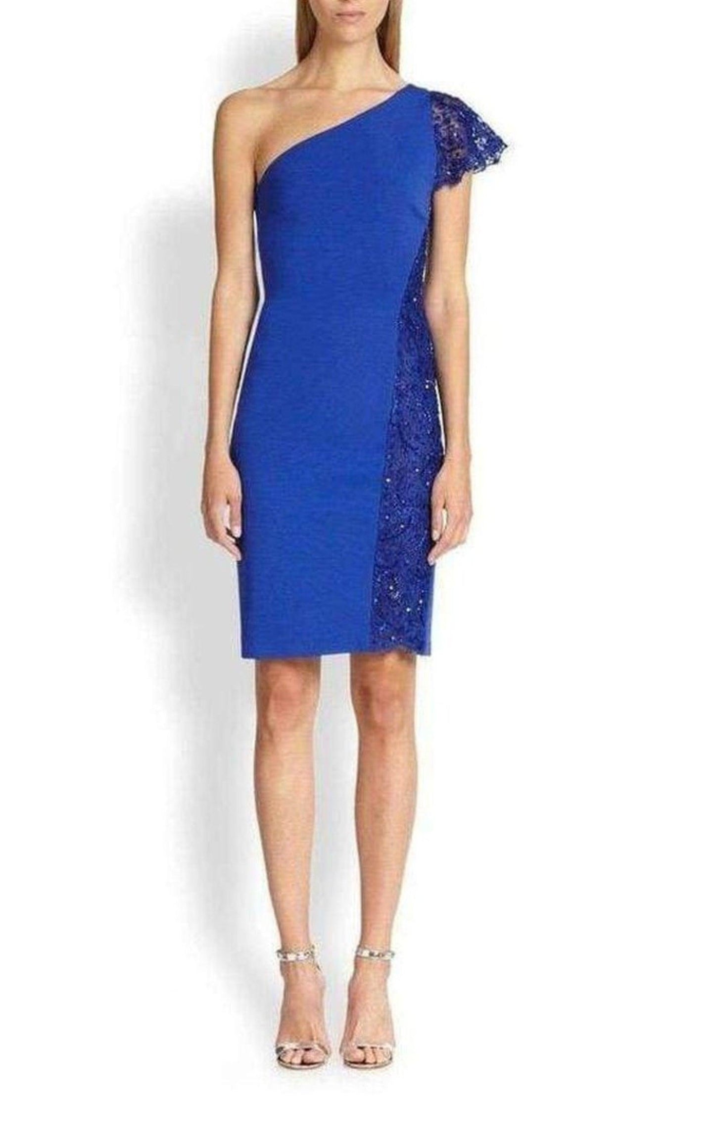 Cobalt Blue One Shoulder Silk Blend Dress Emilio Pucci