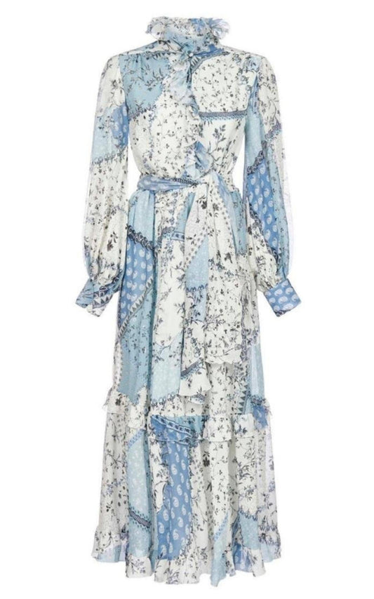 Chio Ruffled Floral-Print Silk-Chiffon Dress Etro