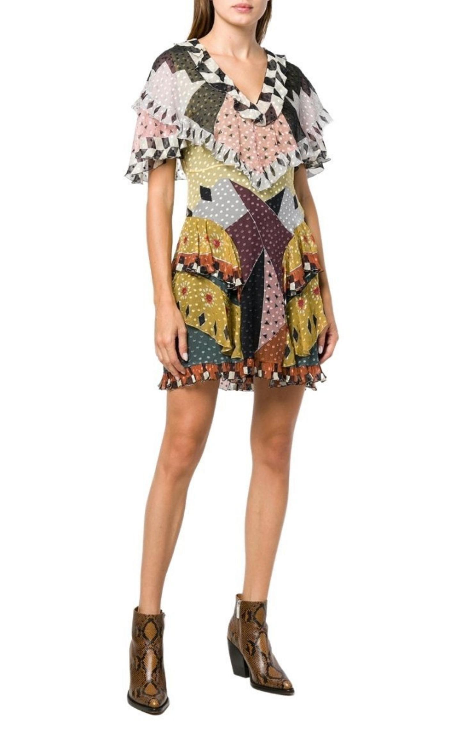 Etro Geometric Print Silk Dress