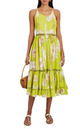 Neon Garden Cotton Midi Dress Farm Rio