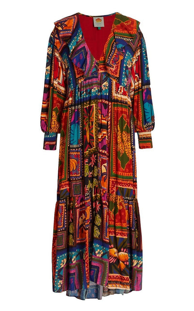 Patchwork Tapestry Ankle Maxi Dress Farm Rio