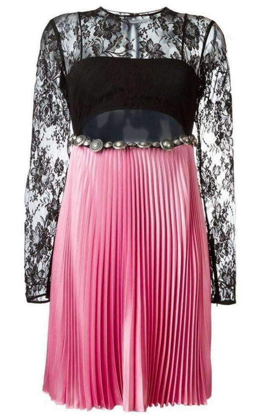 Floral Lace Pleated Dress Fausto Puglisi