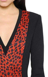 Red Leopard Print Stretch Silk Gown Fausto Puglisi