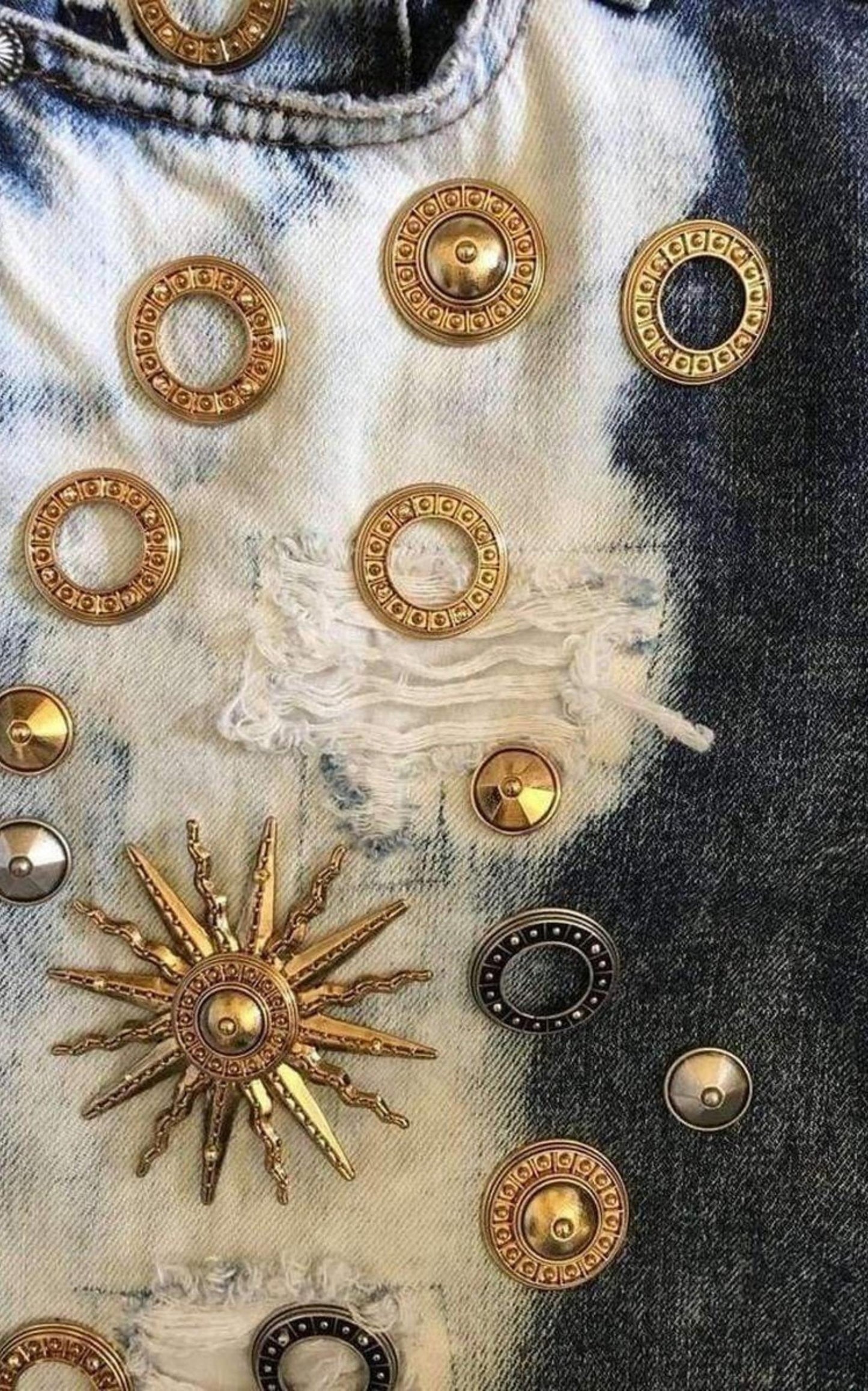 Skinny Metal Embellishment Jeans Fausto Puglisi