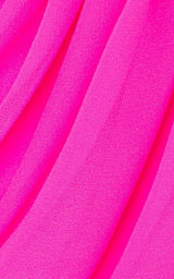 Ruched Neon Silk-Chiffon Mini Dress Giambattista Valli