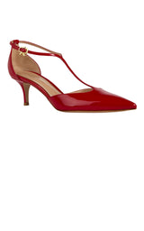 Ribbon T-bar Patent Leather Pumps Gianvito Rossi