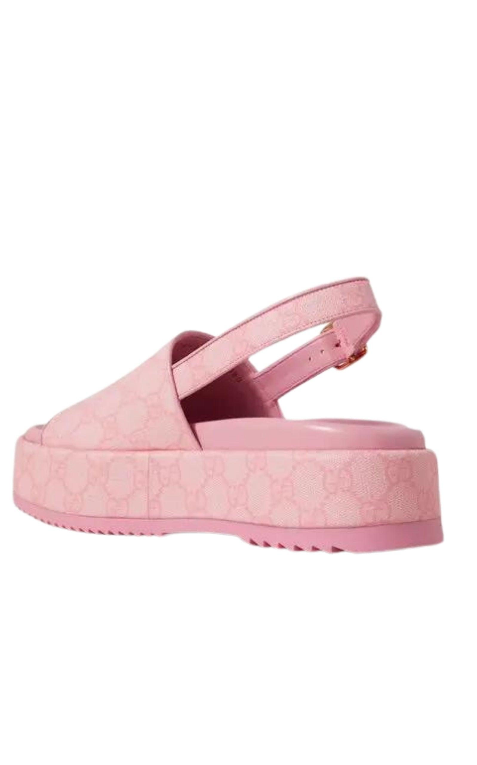 Gucci Angelina GG Supreme Flatform Sandals - Runway Catalog