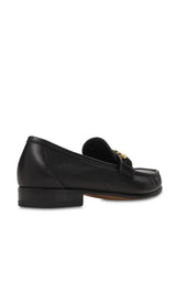 Black Leather Sylvie Chain Loafers Gucci