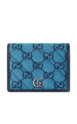 Blue Gg Marmont Multicolor Wallet Gucci