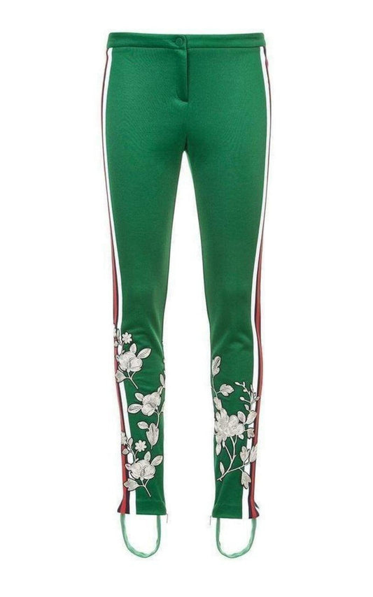 Embroidered Jersey Stirrup Leggings Gucci