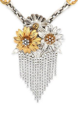 Floral Crystals Fringe Necklace Gucci