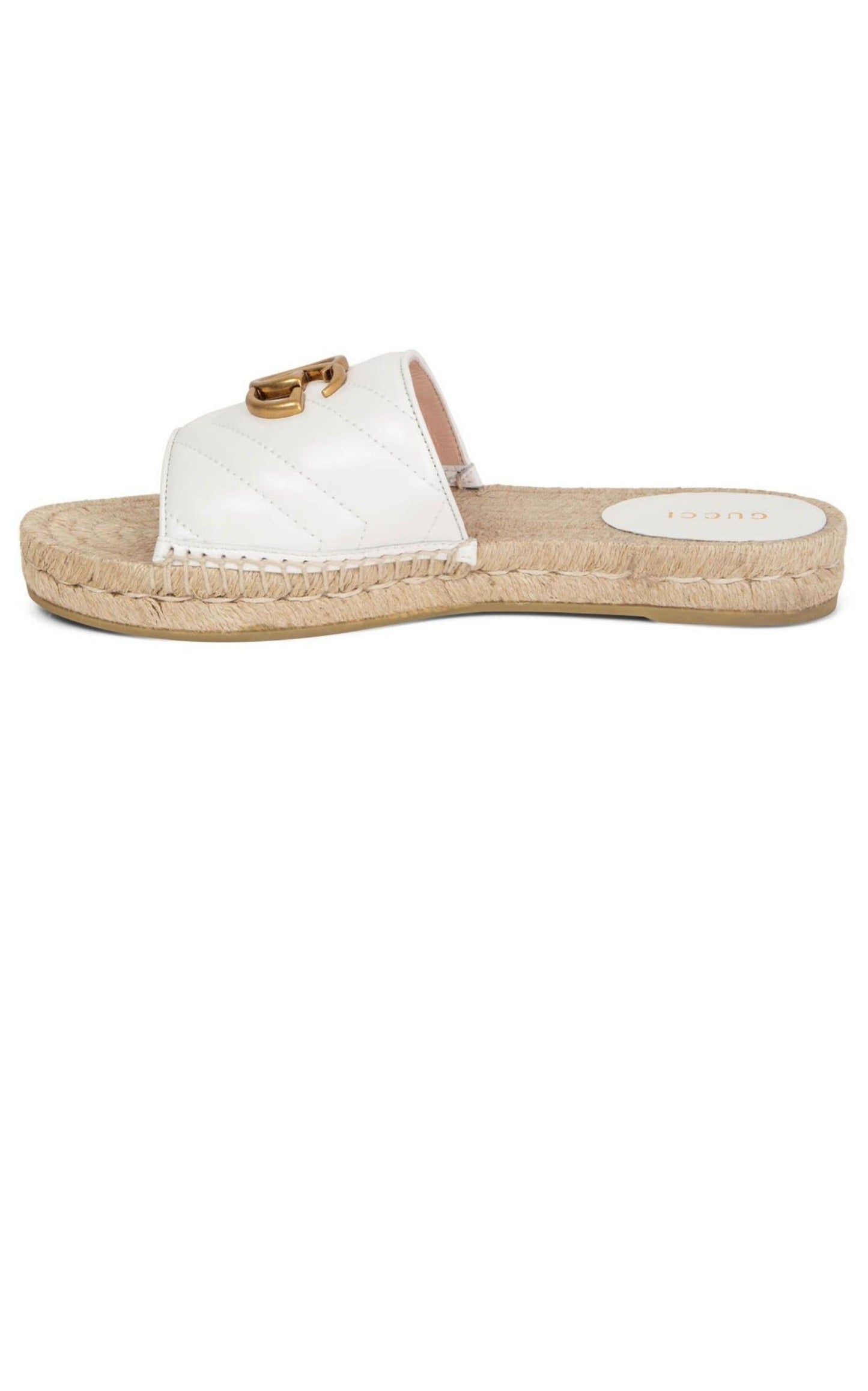 Gg Logo Quilted Leather Espadrilles Gucci