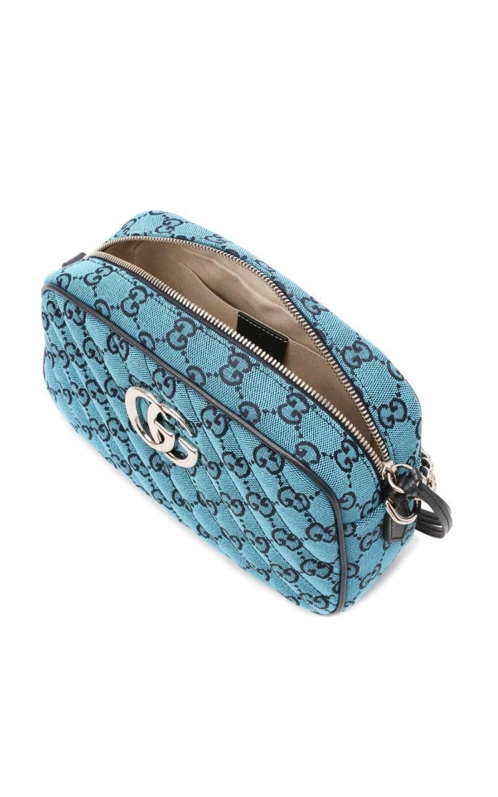 GG Marmont Quilted Crossbody Bag in Blue Gucci