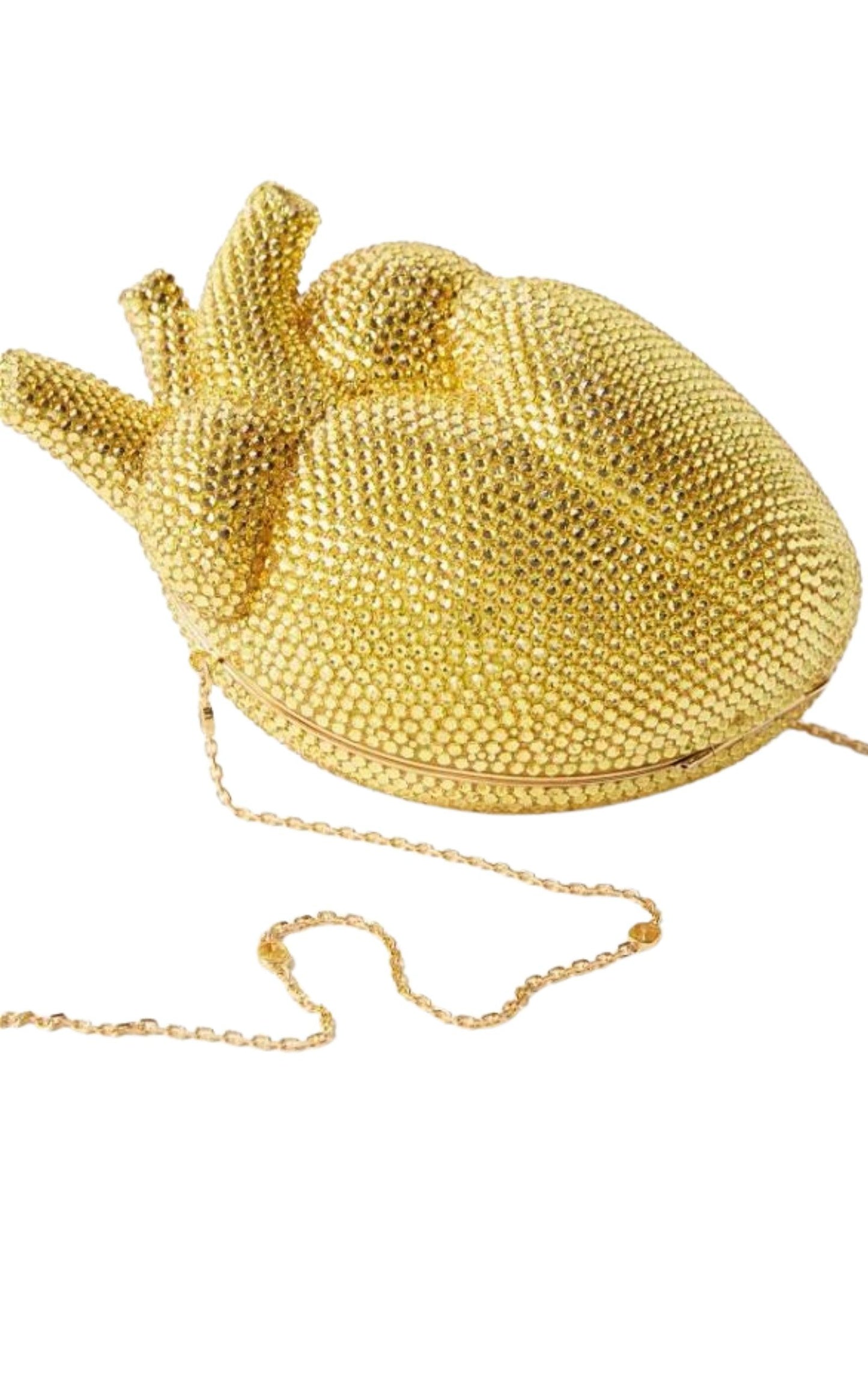 Gold Broadway Heart Crystal-Embellished Clutch Bag Gucci