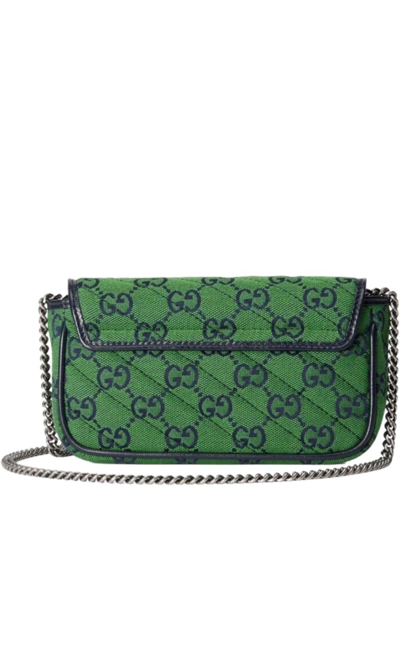 Green GG Marmont Multicolour Super Mini Bag Gucci