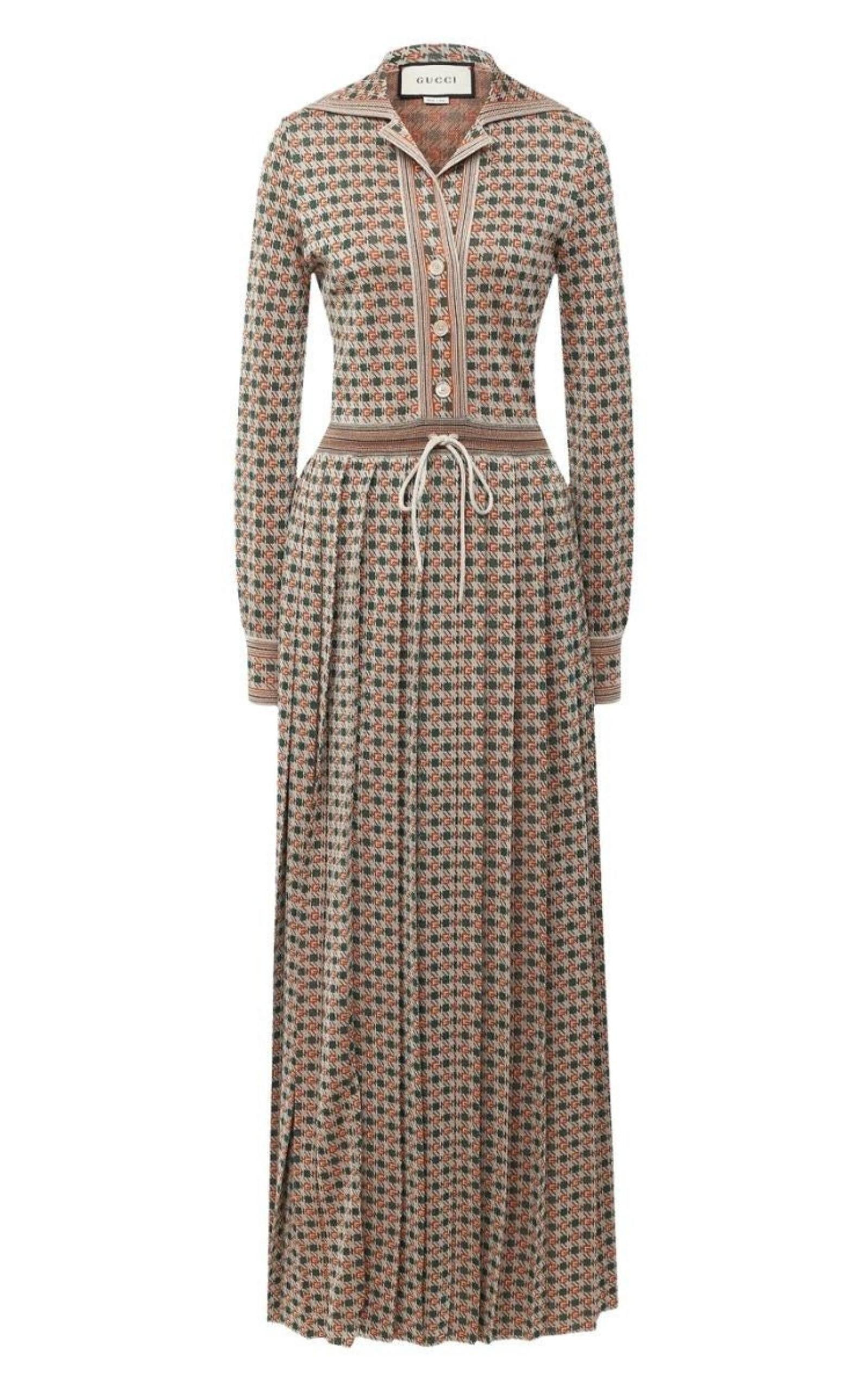 Gucci Long Square G Lamé Dress Gucci