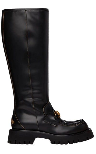 Horsebit Detail Knee-high Boots Gucci