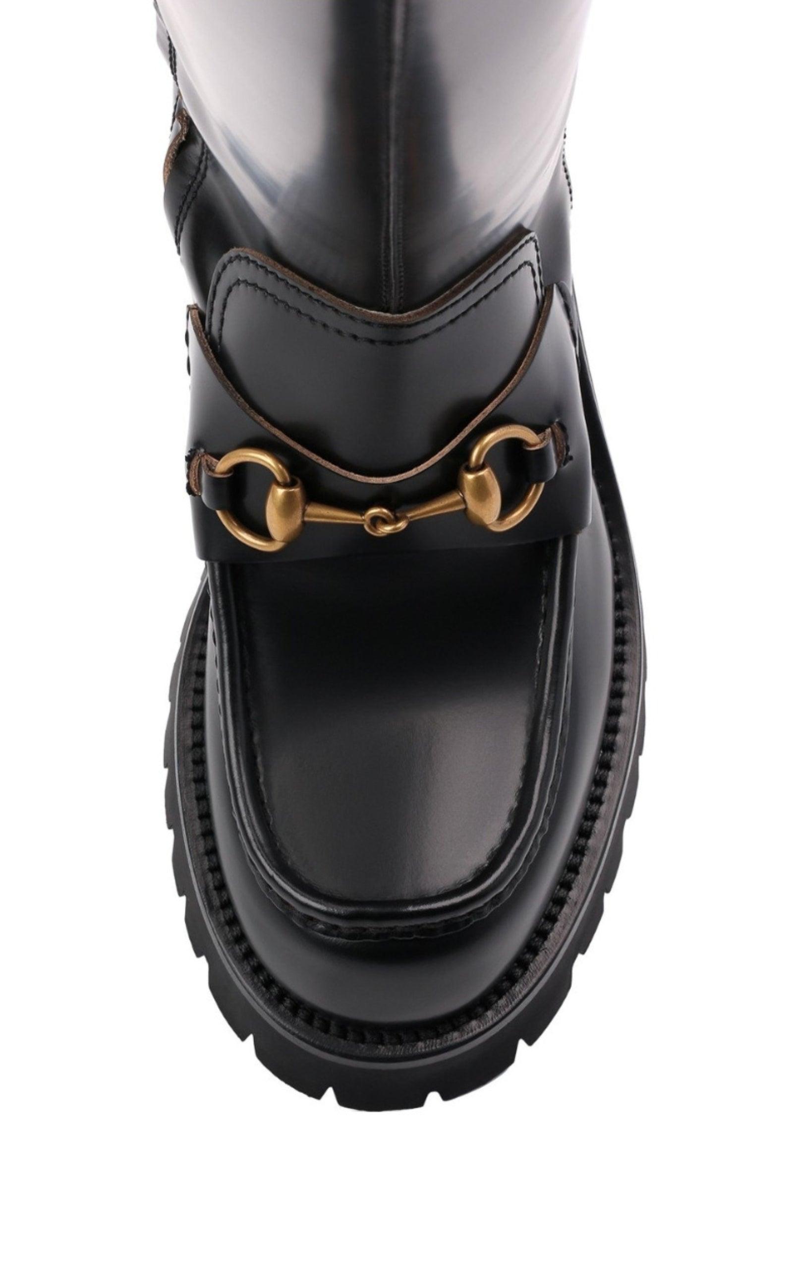 Horsebit Detail Knee-high Boots Gucci