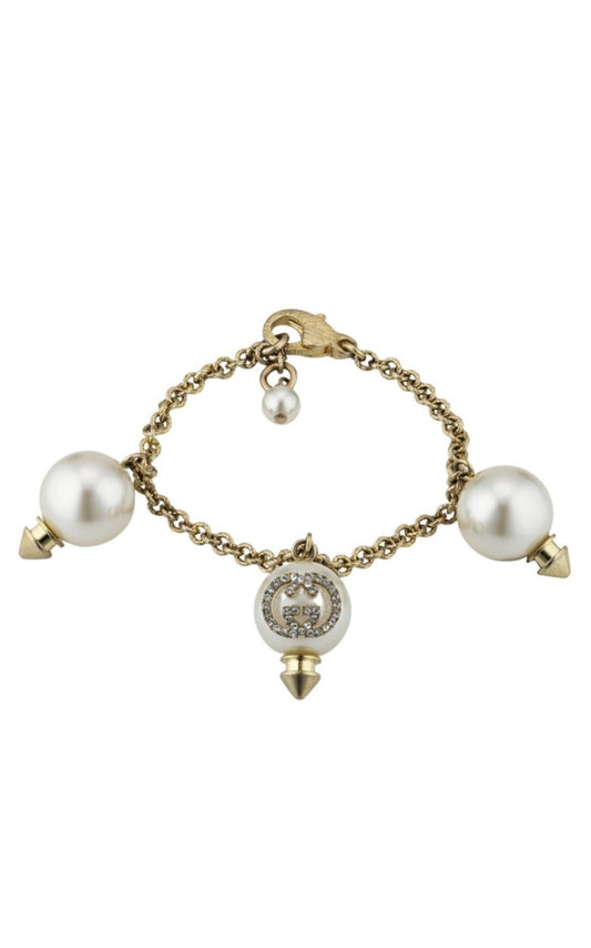 Interlocking G Bracelet with Pearls Gucci