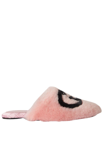 Interlocking G Faux Fur Slippers in Pink Gucci