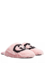 Interlocking G Faux Fur Slippers in Pink Gucci