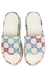 Jacquard Platform Sandals Gucci