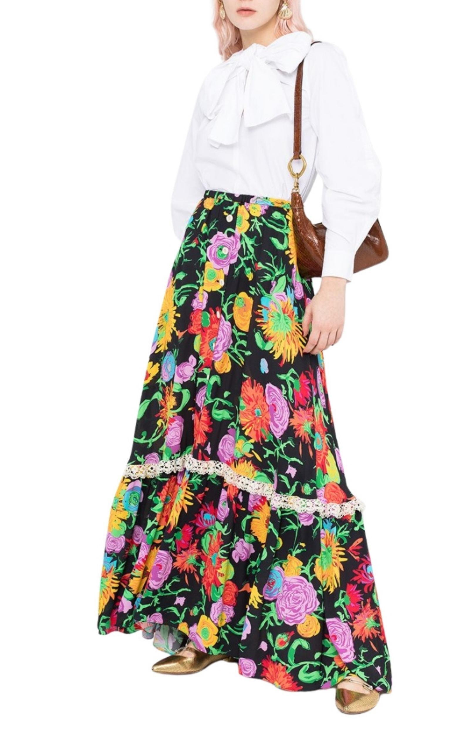 Ken Scott- Print Viscose Skirt Gucci