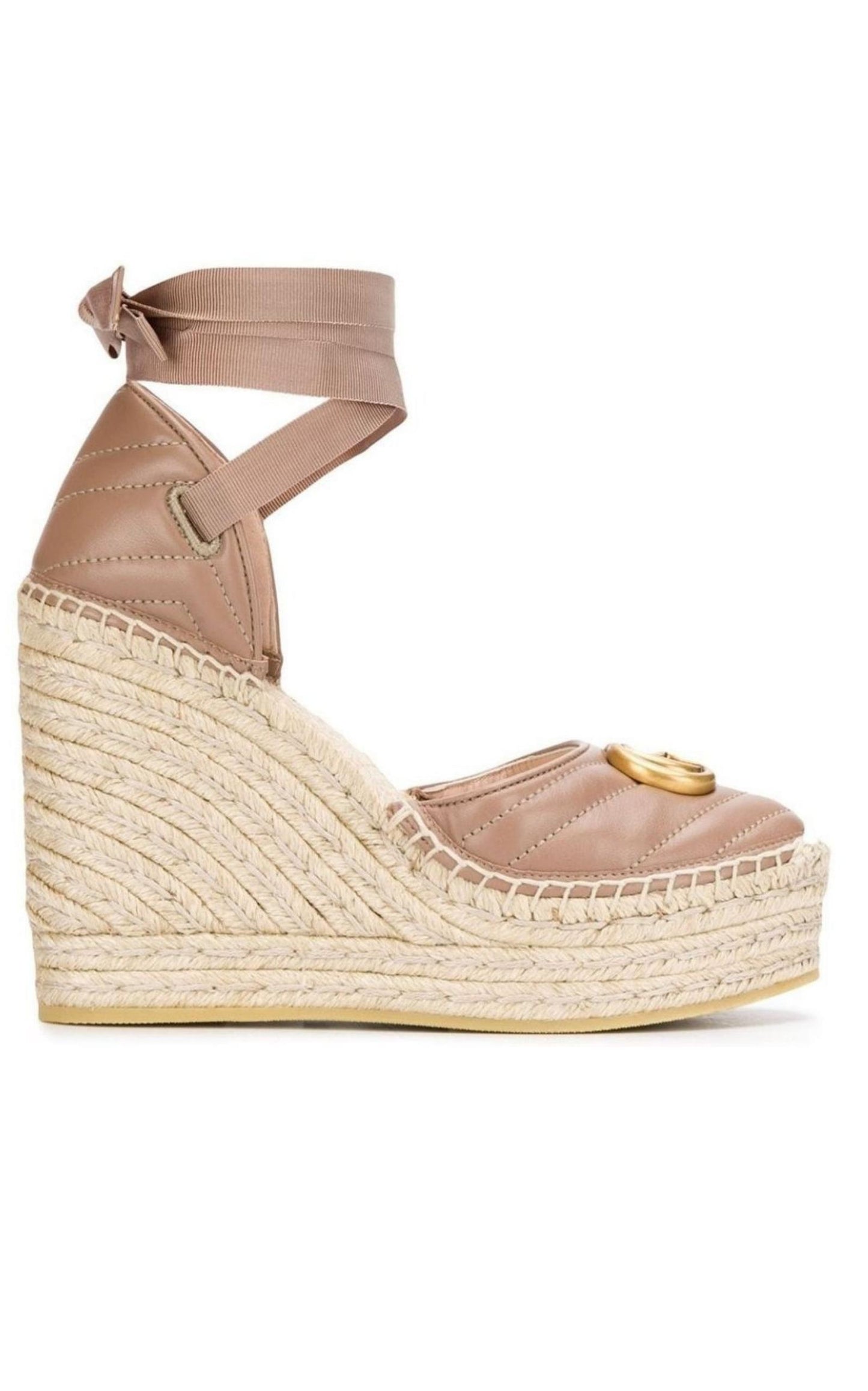 Leather Platform Espadrilles Gucci