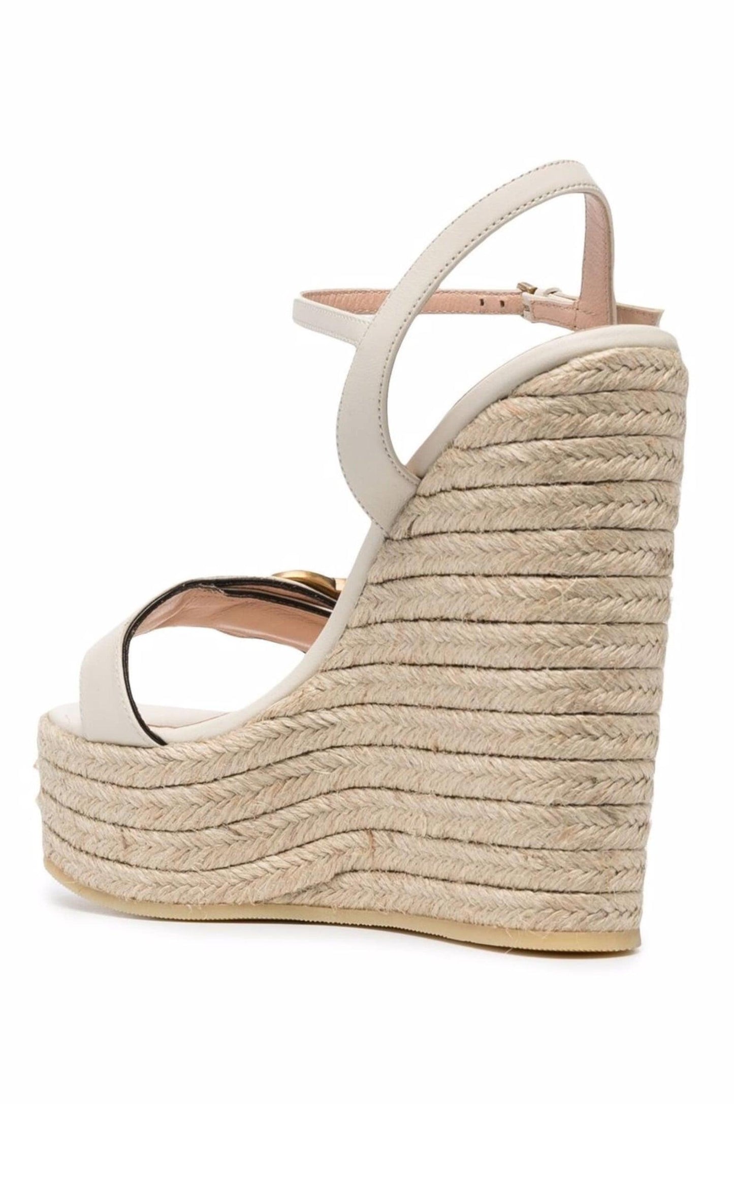 Leather Wedge Espadrille Sandals Gucci