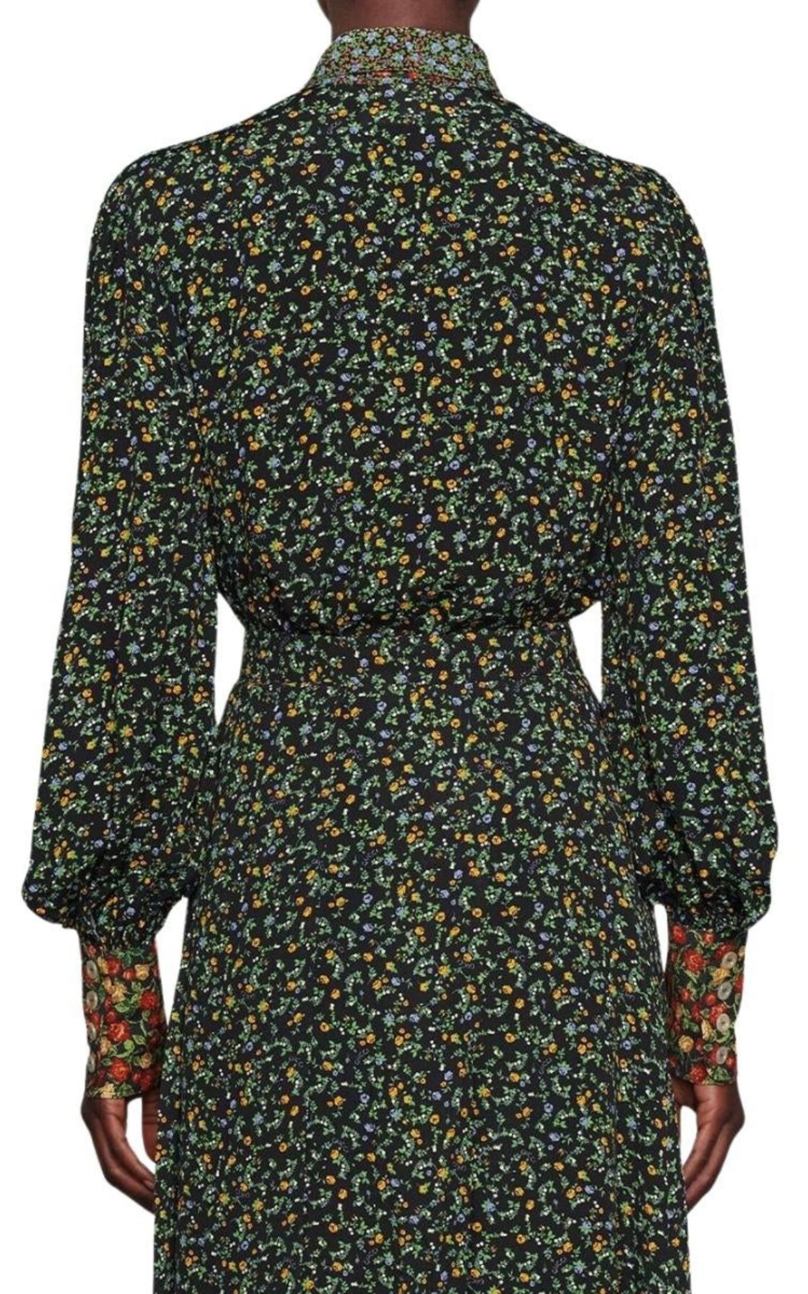 Liberty Floral Bow Detail Shirt Gucci