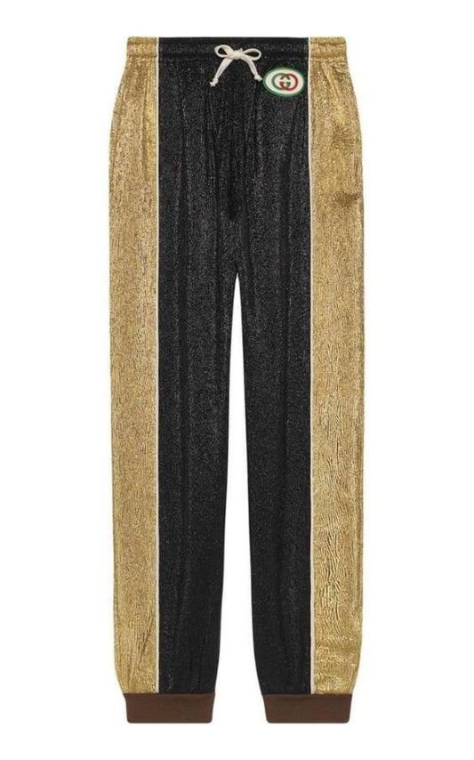 Metallic Crepe Jogger Pants Gucci